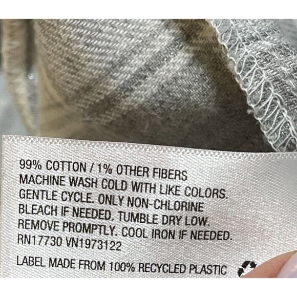 NWT A New Day Button Front Shirt Grey Cream Plaid Size XL Extra Large - Picture 7 of 7